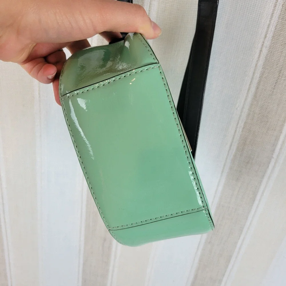 Kate Spade Jade Chelsea Park Crossbody‎ Bag Purse Mint Green Black Leather